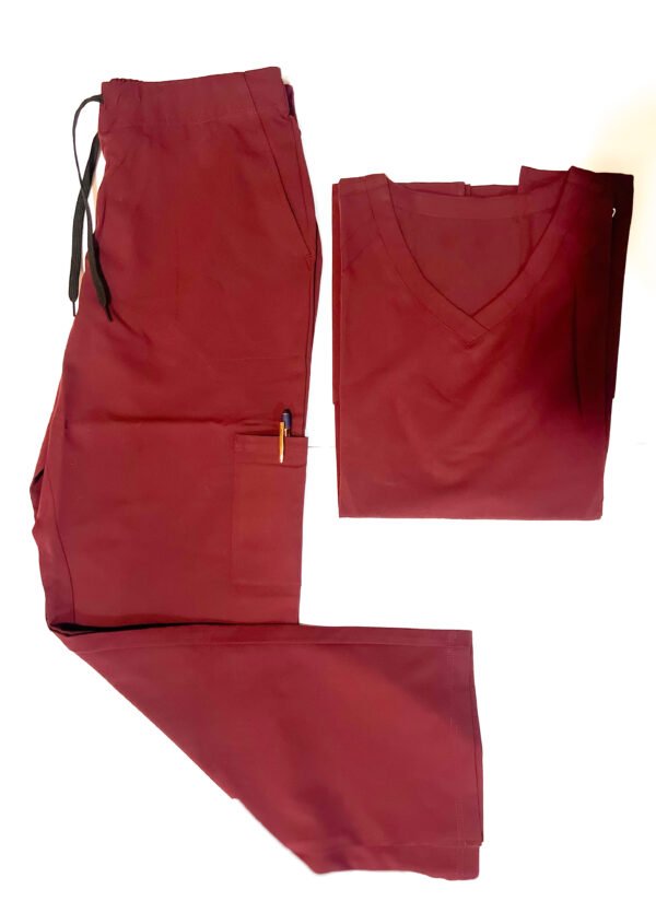 Blood Burgundy Scrub Top